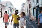Cuba Lifestyle with two Cuban models on the streets of Havana,